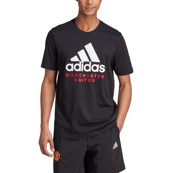 ADIDAS • Men’s Black Manchester United DNA Graphic Tee Shirt - Picture 3 of 6